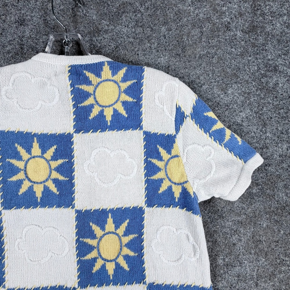 Christopher & Banks Cardigan Sweater Womens M Blue White Cloud Hand Embroidered - Picture 16 of 16